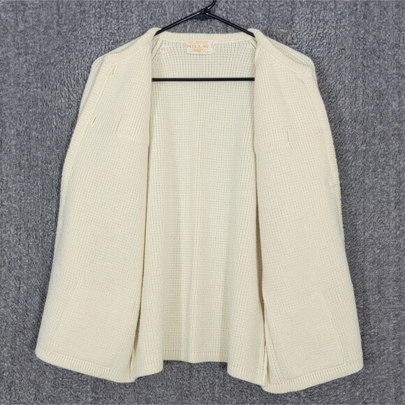 Vintage Millay Cardigan Sweater Womens Small Cream Button Front Made in Japan - Picture 9 of 12